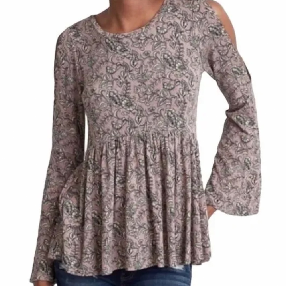 NWT! brand new ! American Eagle Purple Pink Cold Shoulder Babydoll Top